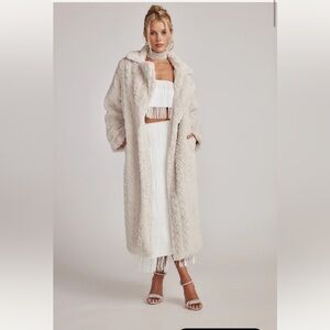 NWT - 12th Tribe Sasha Cream Faux Fur Coat